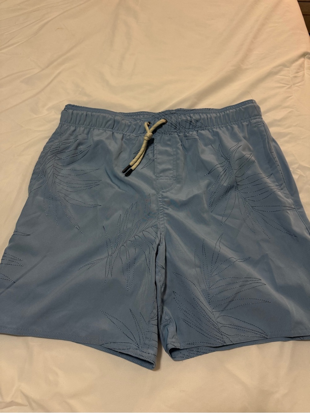 Laguna B Light Blue Men's Swim Trunks with Contrast Drawstring